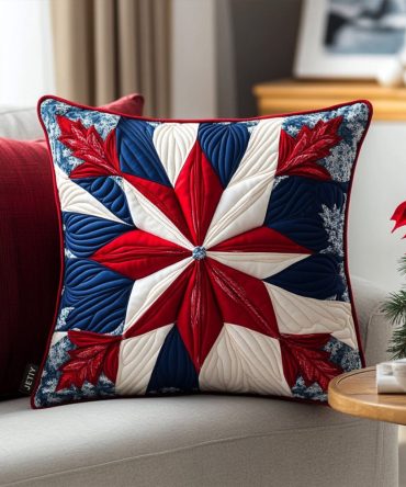 Holiday Cheer Quilted Pillow Cover - Festive Decorative Throw Pillowcase For Christmas Home, Soft Seasonal Accent