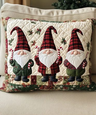 Holiday Forest Quilted Pillowcase Cover — Evergreen Woodland Decorative Pillow Sham, Quilted Festive Bedding Accent For Seasonal Decor