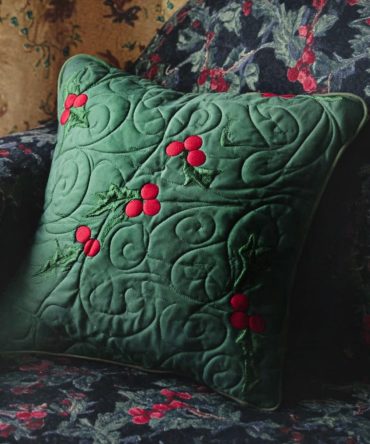 Holiday Hearth Quilted Pillow Cover — Warm Festive Fireplace Throw Pillow Case, Soft Quilting For Cozy Seasonal Living Room Accents