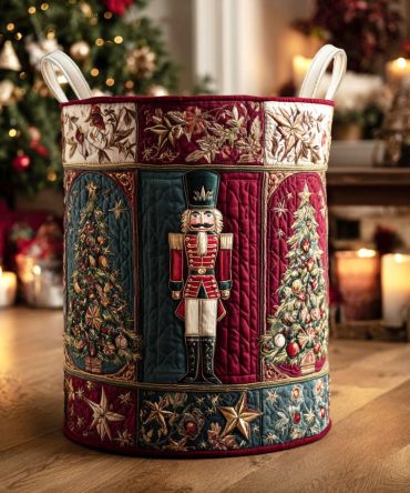 Holiday Keeper Quilted Laundry Basket - Large Foldable Hamper, Durable Liner & Strong Handles , Festive Storage Solution For Home & Gifts