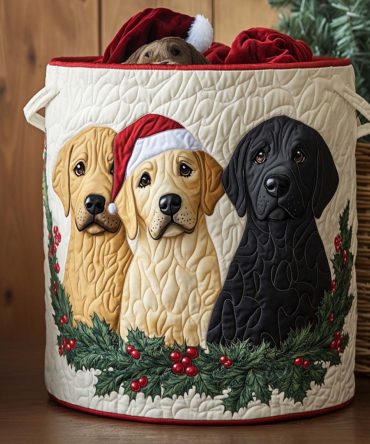 Holiday Trio Quilted Laundry Hamper Set – Festive Seasonal Fabric Baskets, Foldable Washable Storage Hamper Trio With Handles For Holiday Decor & Gifts