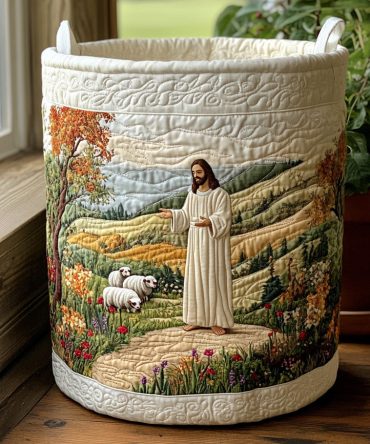 Holy Promise Quilted Laundry Hamper — Elegant Faith-Inspired Fabric Basket With Sturdy Handles, Collapsible Decorative Storage For Home & Church