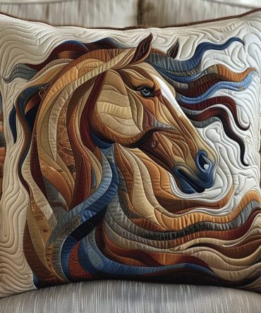 Horse Lover Quilted Throw Pillow Cover — Premium Equestrian Decorative Pillow Case, Perfect Gift For Riders & Barn Decor