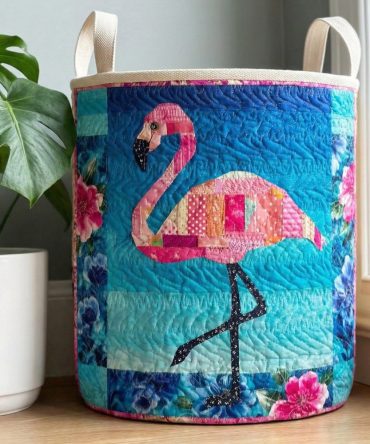 Island Romance Quilted Laundry Hamper - Tropical Floral Foldable Laundry Organizer With Reinforced Handles, Breathable, Machine-Washable Cover