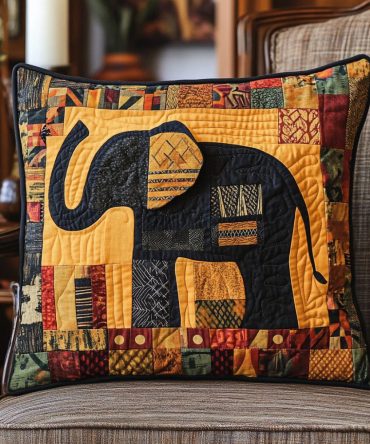 Ivory Trunk Quilted Accent Pillow Cover — Elegant Elephant Trunk Design, Soft Quilting For Inviting Texture, Durable Decorative Cushion Case
