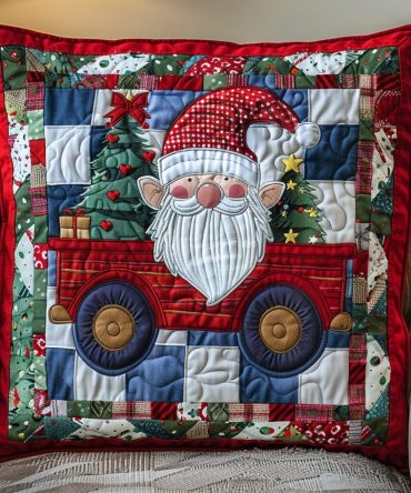 Jolly Gnomes Quilted Holiday Pillow Cover — Festive Multi-Gnome Christmas Throw Pillow Case, Soft Durable Accent For Sofa & Bedroom