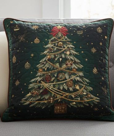 Joyful Heart Quilted Pillow Cover — Romantic Red Heart Decorative Throw For Bedroom & Sofa, Soft Quilted Accent, Perfect Gift For Loved Ones