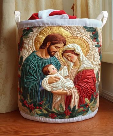Joyful Birth Quilted Laundry Hamper - Charming Collapsible Laundry Basket With Reinforced Base & Easy-Carry Handles For Nursery Gifts