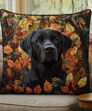 Labrador Loyalty Quilted Pet Pillow Cover — Friendly Lab Dog Throw Pillow Case, Dog Lover Decorative Cushion, Durable Cotton Blend For Living Room & Bedroom