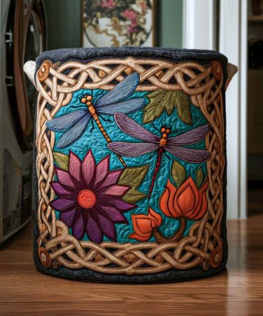 Lake Dancer Quilted Laundry Hamper — Serene Lakeside Print, Collapsible Fabric Basket For Bedroom, Bath & Laundry Rooms