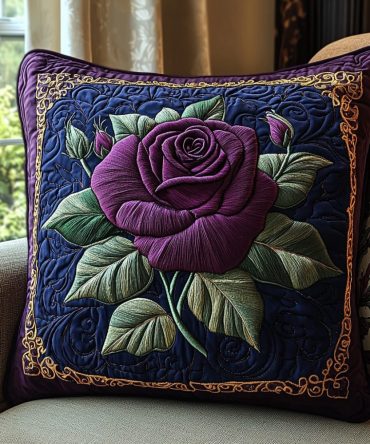 Lavender Elegance Quilted Decorative Pillow Cover — Serene Violet Throw Pillow Sham For Bed, Sofa & Nursery (Durable, Washable)