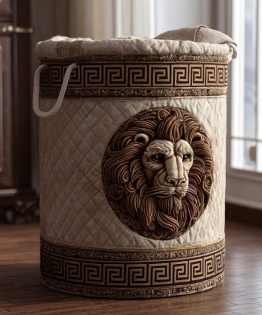Lionheart Glow Quilted Laundry Hamper - Regal Fabric Basket With Reinforced Handles, Collapsible Design For Elegant Bedroom & Closet Storage