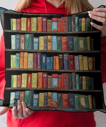 Literary Haven Quilted Throw Pillow Cover - Cozy Bookish Design With Quilted Texture To Elevate Reading Nooks, Sofas & Bedrooms