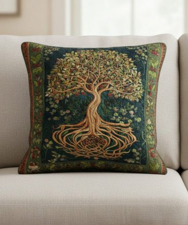 Living Roots Quilted Decorative Pillow Cover — Organic Texture Accent For Cozy, Nature-Inspired Home Styling
