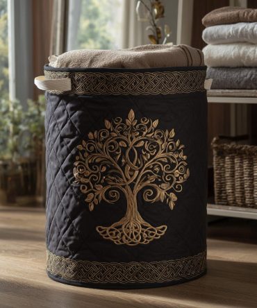 Large Quilted Laundry Hamper - Living Harmony Fabric Storage Basket With Handles, Foldable & Durable Home Laundry Organizer