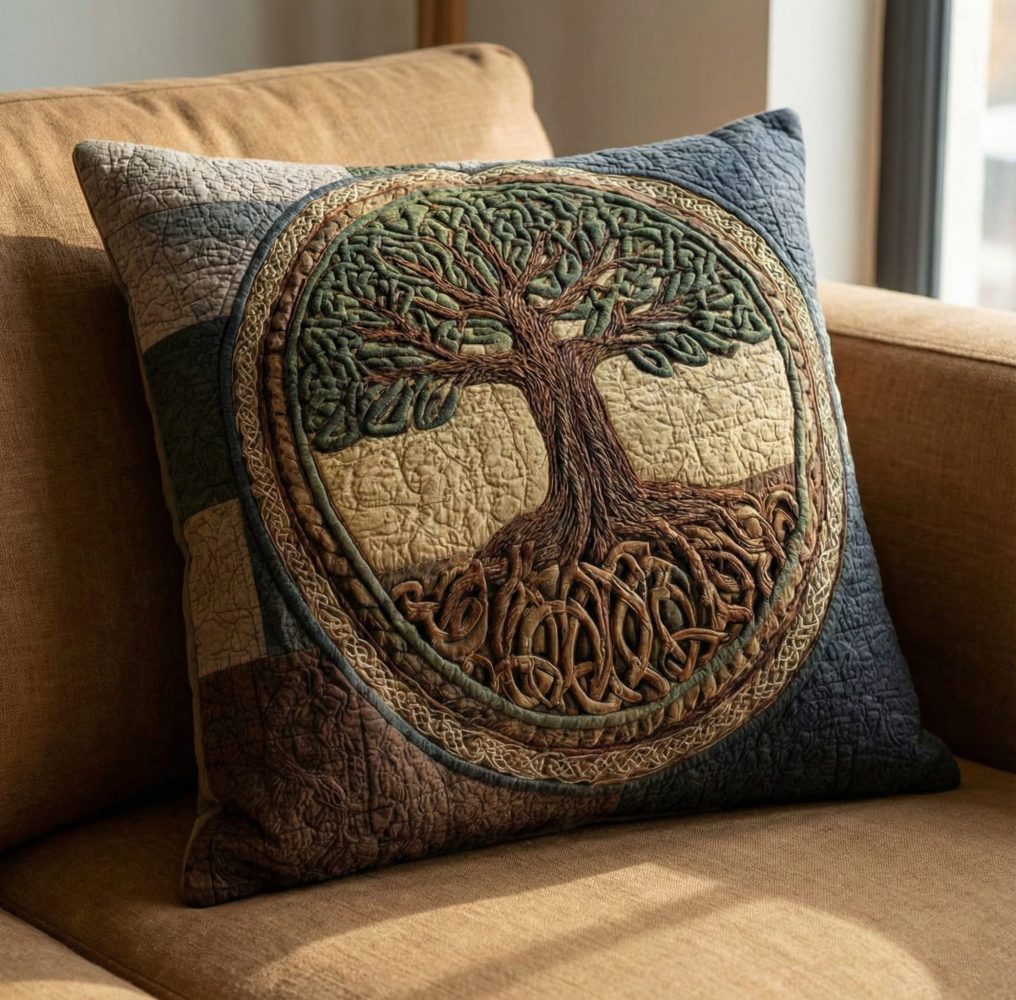 Living Heritage Quilted Decorative Pillow Cover: Cotton-Blend Throw Pillowcase For Bed & Sofa, Reversible, Machine Washable, Gift