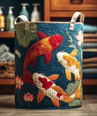 Lotus Companions Quilted Storage Hamper - Collapsible Fabric Laundry Basket With Handles For Stylish Home Organization