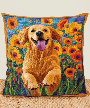 Loyal Friend Quilted Pillow Cover - Heartfelt Canine Design, Durable Quilted Decorative Pillowcase, Soft Microfiber, Easy Care