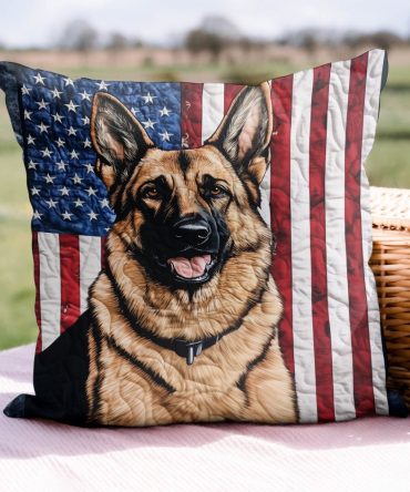Loyal Patriot Quilted Throw Pillow Cover – Classic Flag-Inspired Decorative Cushion Case For Patriotic Home Decor (Soft, Easy Care)