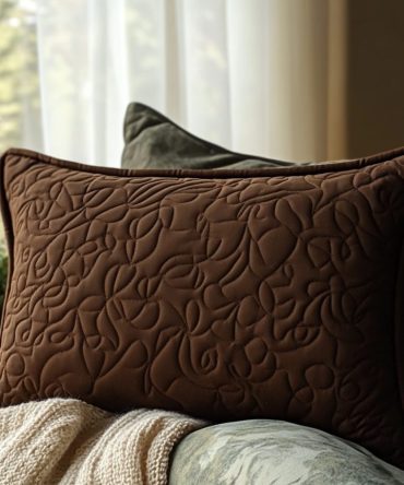 Luxe Earthy Brown Quilted Pillow Cover — Premium Neutral Decorative Pillowcase, Rich Brown Texture For Modern Rustic & Cozy Interiors