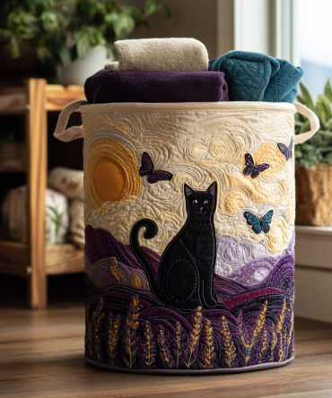 Magic At Dusk Quilted Fabric Laundry Hamper – Large Mystical Collapsible Laundry Basket With Handles, Durable Decorative Storage