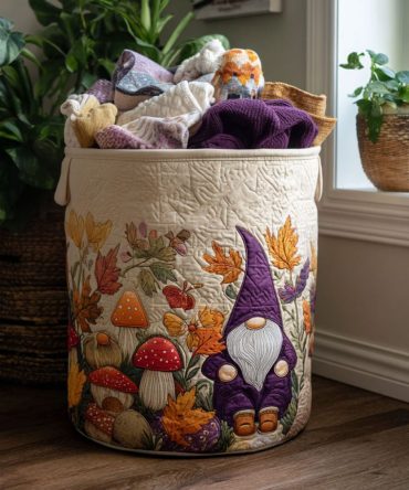 Maple Leaf Quilted Laundry Hamper – Spacious Decorative Fall Laundry Basket With Handles, Collapsible Fabric Storage For Home & Dorm