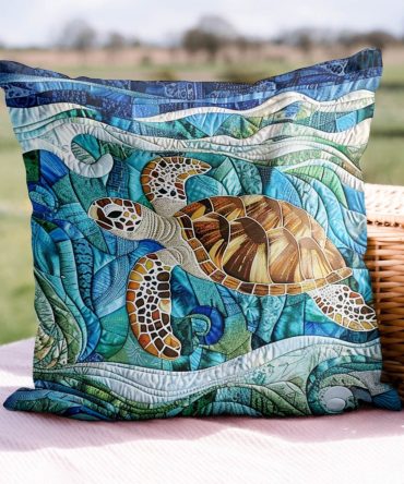 Ocean Dream Quilted Pillow Cover — Marine Dreams Decorative Accent Pillowcase, Soft Microfiber For Nautical Bedrooms