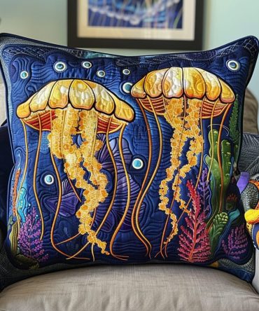 Regal Marine Majesty Quilted Pillow Cover — Deep Sea Decorative Pillowcase, Luxury Nautical Design, Durable & Stylish Home Accent