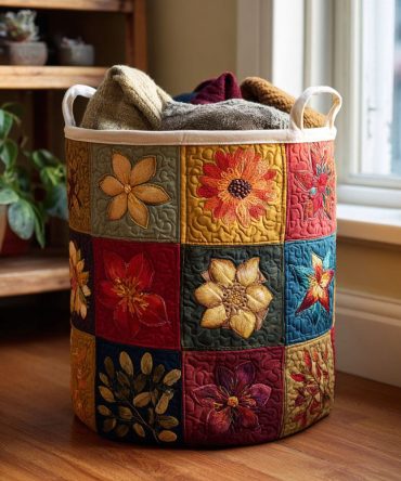 Meadow Trail Quilted Laundry Hamper , Rustic Meadow Print Collapsible Laundry Basket For Kids & Adults — Durable, Lightweight & Easy-Care