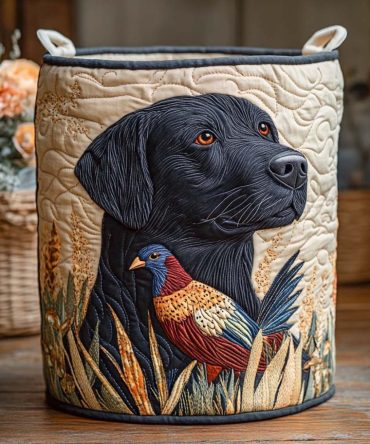 Meadow Wing Quilted Laundry Basket – Nature-Inspired Foldable Hamper With Botanical Print For Home, Nursery & Laundry