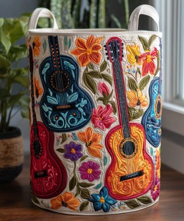 Melodia De Vida Quilted Laundry Hamper - Stylish Foldable Fabric Basket For Laundry, Toys & Everyday Storage