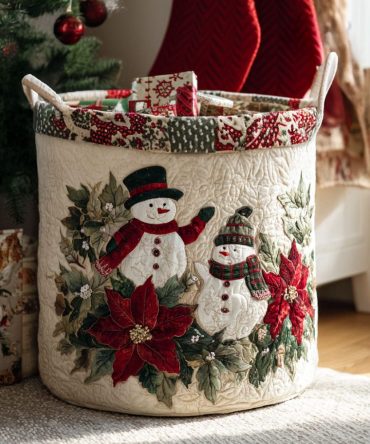 Vibrant Merry Buttons Quilted Laundry Hamper — Large Foldable Cotton Storage Basket, Durable & Machine-Washable