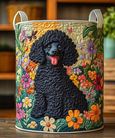 Midnight Garden Quilted Hamper — Floral Nightscape Laundry Organizer With Luxe Quilting, Collapsible Design & Reinforced Carry Handles For Stylish Storage