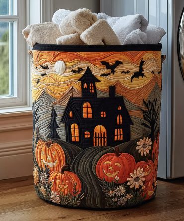 Midnight Magic Quilted Laundry Hamper - Foldable Dark-Accent Laundry Basket With Reinforced Handles, Breathable Interior & Compact Storage