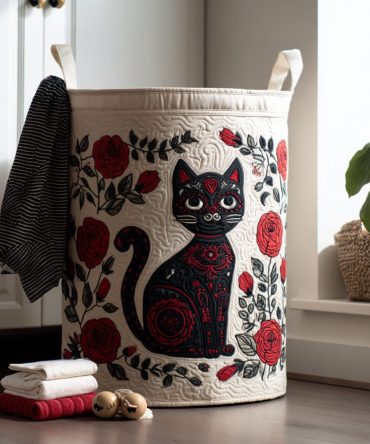 Midnight Mariachi Quilted Laundry Hamper - Bold Pattern Fabric Basket With Handles, Large Capacity & Foldable For Easy Storage