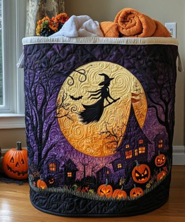 Elegant Midnight Quilted Laundry Hamper — Large Decorative Fabric Basket For Bedroom, Bathroom & Closet, Durable Collapsible Storage