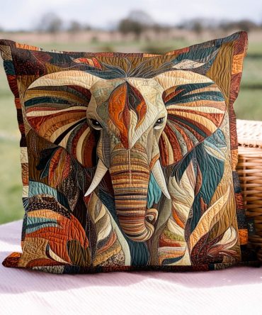 Midnight Wanderer Quilted Pillow Cover — Dark Cat Silhouette Decorative Throw Pillowcase, Luxury Quilted Texture, Machine Washable