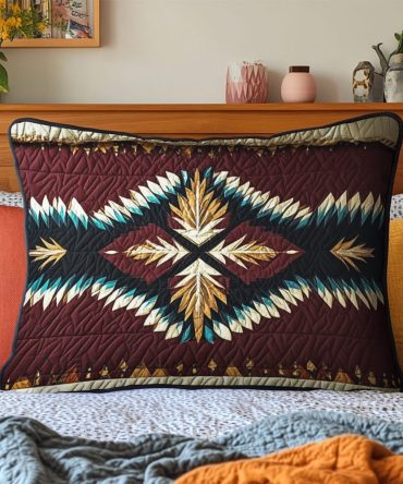 Navajo Nights Quilted Pillow Cover — Southwestern Geometric Print, Cozy Cotton-Blend, Stylish Accent For Living Room Or Bedroom