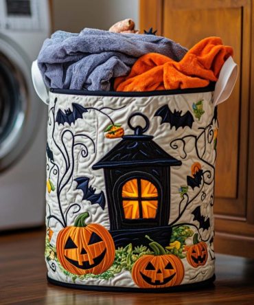 Monster Mood Quilted Fabric Laundry Basket - Fun Halloween Storage Hamper With Handles, Large Foldable Quilted Organizer, Durable & Easy-Care