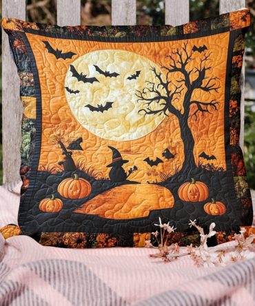 Moonlit Magic Quilted Throw Pillow Cover – Celestial Moon Star Cushion Case For Relaxing Bedroom & Boho Living Spaces