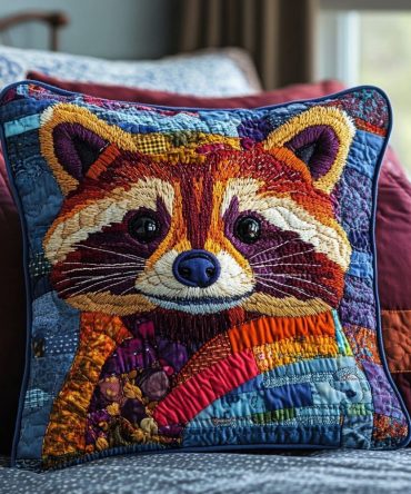 Moonlit Mask Quilted Decorative Pillow Cover – Nighttime Woodland Mask Motif, Luxurious Quilting, Stylish Accent For Modern Homes