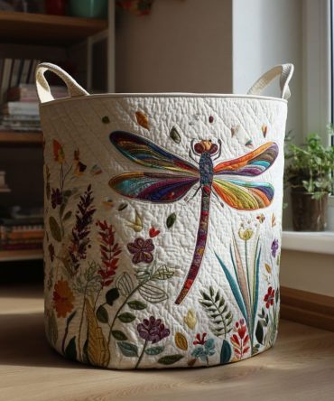 Morning Flight Quilted Laundry Hamper – Airy Collapsible Fabric Basket For Bedroom & Bathroom, Lightweight Washable Organizer With Handles