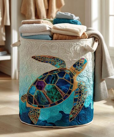 Mosaic Wave Quilted Laundry Basket - Large Foldable Fabric Hamper With Handles, Washable & Reinforced Base For Durable Home Storage