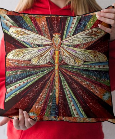 Mystic Dragonfly Quilted Pillow Cover — Elegant Dragonfly Accent Pillowcase, Soft Quilting, Lightweight Decorative Throw For Spring
