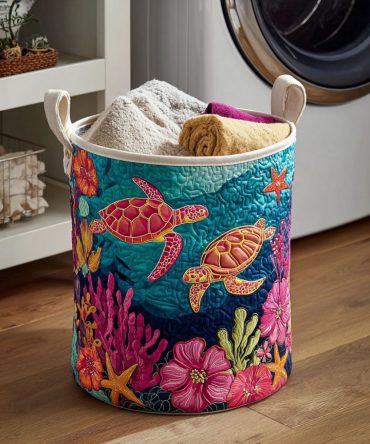 Mystic Flow Quilted Laundry Basket - Elegant Quilted Fabric Hamper, Large Foldable Laundry Bin With Handles, Washable & Sturdy Design