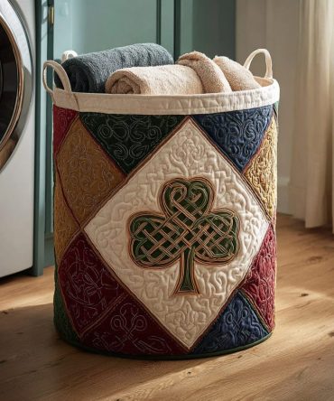 Mystic Isle Spirit Quilted Laundry Hamper — Coastal Collapsible Fabric Basket, Durable & Machine-Washable With Comfortable Carry Handles