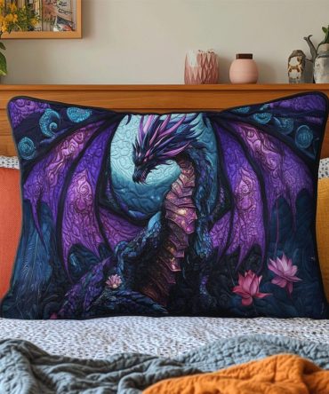Mystic Moonlight Quilted Pillowcase Cover — Elegant Moon & Star Bedding Accent, Soft Quilted Decorative Pillow Sham For Cozy Bedrooms
