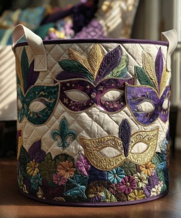 Mystic Revelry Quilted Laundry Hamper — Colorful Fabric Laundry Basket With Durable Handles, Lightweight & Collapsible For Easy Storage