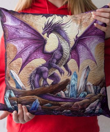 Mystic Scale Elegant Quilted Throw Pillow Cover — Iridescent Mermaid/Scale Pattern, Soft Textured Fabric, 18X18In Decorative