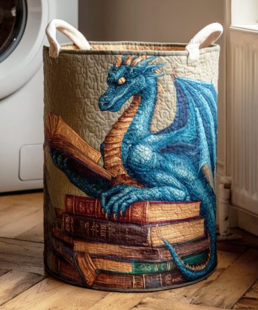 Mystic Tome Keeper Quilted Storage Hamper — Bookish Arcane Design, Foldable Fabric Basket For Library, Bedroom & Study Storage